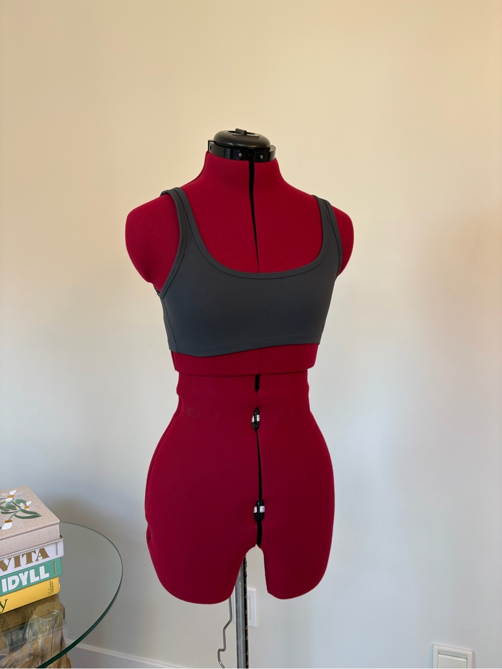 TNA Charcoal Gray Scoop Neck Athletic Bra Top